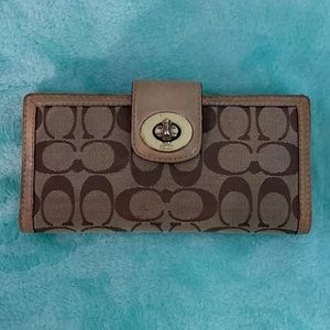 Coach authentic monogrammed checkbook wallet